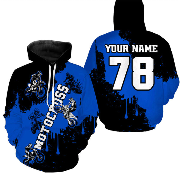 Maxcorners Blue custom dirt bike jersey adult&kid Motocross jersey upf30+ mens women Motocross Shirt| MT2709
