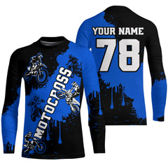 Maxcorners Blue custom dirt bike jersey adult&kid Motocross jersey upf30+ mens women Motocross Shirt| MT2709