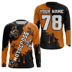 Maxcorners Orange custom dirt bike jersey adult&kid Motocross jersey upf30+ mens women Motocross Shirt| MT2709