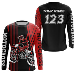 Maxcorners Custom Red Motocross Jersey Upf30+ Mens Women Dirt Bike Shirt Off Road Jersey LM2809