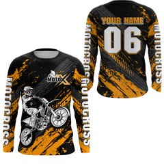 Maxcorners Orange Motocross Jersey Upf30+ Custom Dirt Bike Jersey Mens Women Off-Road Jersey LM2809