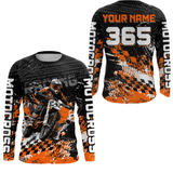 Maxcorners Orange Dirt Bike Jersey Motocross Jersey Upf30+ Custom Mens Women Off-Road Jersey MT2809