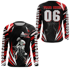 Maxcorners Custom Red Motocross Jersey for Men Women Extreme Dirt Bike Shirt| LM2809