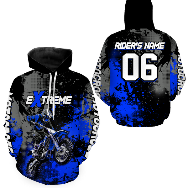 Maxcorners Adult&Kid blue custom dirt bike jersey motocross jersey mens women extreme motocross shirt| MT2709