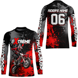 Maxcorners Adult&Kid red custom dirt bike jersey motocross jersey mens women extreme motocross shirt| MT2709