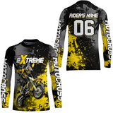 Maxcorners Adult&Kid yellow custom dirt bike jersey motocross jersey mens women extreme motocross shirt| MT2709