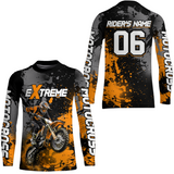 Maxcorners Adult&Kid orange custom dirt bike jersey motocross jersey mens women extreme motocross shirt| MT2709