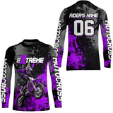 Maxcorners Adult&Kid purple custom dirt bike jersey motocross jersey mens women extreme motocross shirt| MT2709