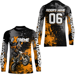 Maxcorners Adult&Kid orange custom dirt bike jersey motocross jersey mens women extreme motocross shirt| MT2709