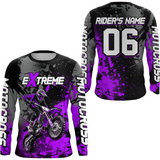 Maxcorners Adult&Kid purple custom dirt bike jersey motocross jersey mens women extreme motocross shirt| MT2709