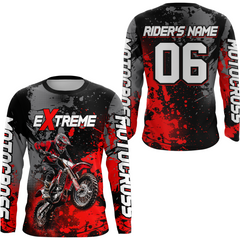 Maxcorners Adult&Kid red custom dirt bike jersey motocross jersey mens women extreme motocross shirt| MT2709