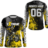 Maxcorners Adult&Kid yellow custom dirt bike jersey motocross jersey mens women extreme motocross shirt| MT2709