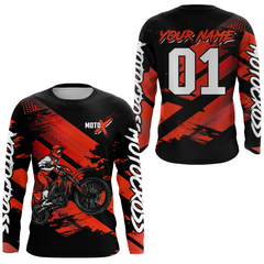 Maxcorners Red Custom Dirt Bike Jersey Motocross Jersey Motocross Shirt| LM2809