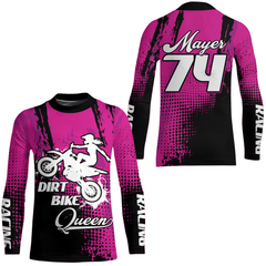 Maxcorners Dirt Bike Queen Custom Motocross Jersey for Girl Women Upf30+Racing Shirt| MT2709