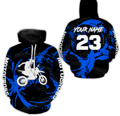 Maxcorners Custom Dirt Bike Jersey Blue Motocross Jersey Upf30+ Mens Women Racing Shir| MT2809