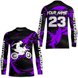 Maxcorners Custom Dirt Bike Jersey Purple Motocross Jersey Upf30+ Mens Women Racing Shirt MT2809