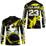 Maxcorners Custom Dirt Bike Jersey Yellow Motocross Jersey Upf30+ Mens Women Racing Shirt| MT2809