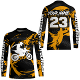 Maxcorners Custom Dirt Bike Jersey Orange Motocross Jersey Upf30+ Mens Women Racing Shirt| MT2809