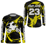 Maxcorners Custom Dirt Bike Jersey Yellow Motocross Jersey Upf30+ Mens Women Racing Shirt| MT2809