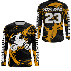 Maxcorners Custom Dirt Bike Jersey Orange Motocross Jersey Upf30+ Mens Women Racing Shirt| MT2809