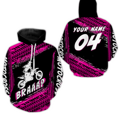 Maxcorners Custom Dirt Bike Jersey Pink Motocross Jersey Upf30+ Mens Racing Shirt| MT2809