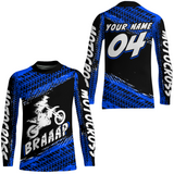 Maxcorners Custom Dirt Bike Jersey Blue Motocross Jersey Upf30+ Mens Women Racing Shirt MT2809
