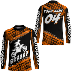Maxcorners Custom Dirt Bike Jersey Orange Motocross Jersey Upf30+ Mens Racing Shirt| MT2809