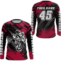 Maxcorners Custom Pink Motocross Jersey for Men Women Upf30+ Dirt Bike Shirt Motorcycle Jersey LM2809