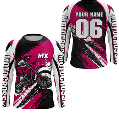 Maxcorners Custom Motocross Jersey Pink Dirt Bike Clothes Upf30+ Mens Women Motorcycle Jersey LM2809