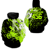 Maxcorners Custom Dirt Bike Hoodie Green Motocross Hoodie Mens Women Motocross Hooded Jersey| MT2809