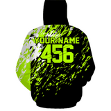Maxcorners Custom Dirt Bike Hoodie Green Motocross Hoodie Mens Women Motocross Hooded Jersey| MT2809