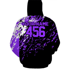 Maxcorners Custom Dirt Bike Hoodie Purple Motocross Hoodie Mens Women Motocross Hooded Jersey| MT2809
