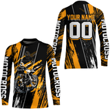 Maxcorners Adult&Kid Orange Dirt Bike Jersey Motocross Jersey Upf30+ Custom Mens Women Off-Road Jersey| MT2709