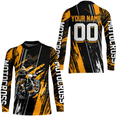 Maxcorners Adult&Kid Orange Dirt Bike Jersey Motocross Jersey Upf30+ Custom Mens Women Off-Road Jersey| MT2709