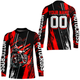 Maxcorners Adult&Kid Red Dirt Bike Jersey Motocross Jersey Upf30+ Custom Mens Women Off-Road Jersey| MT2709
