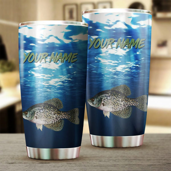 Maxcorners Crappie Fishing Tumbler Cup Customize Name Personalized Fishing Mug