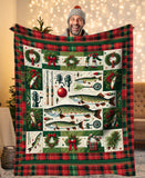 Maxcorners Christmas Northern Pike Fishing Blanket, Pike Xmas Fishing Gifts For Fishing Lovers