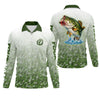 Maxcorners Custom Largemouth Bass Fishing Shirt for Men, Camo Green Angler Shirt, Fishing UPF Shirts
