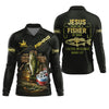 Maxcorners Jesus Made Me A Fisher Of Man Fishing UPF Shirts, Jesus Fishing Shirt, Funny Fishing Shirt