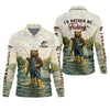 Maxcorners I'd Rather Be Fishing Bear - Outdoor Fishing Shirt, Fishing UPF Shirts, Funny Fishing Shirt