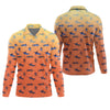 Maxcorners Swordfish Pattern Orange Fishing Shirt, Cute Fishing Outfits, SPF Shirt For Men, Men's Fishing Shirt