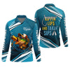 Maxcorners Rippin' Lips & Takin' Sips Fishing SPF Shirt For Men, Gift For Fisherman, Fishing Shirts For Men