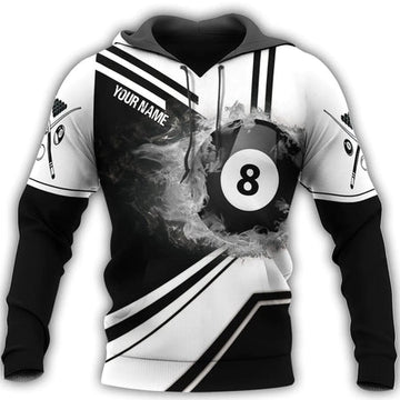 Maxcorners Personalized 3D Billiard Shirt Black And White Pattern 3D All Over Printed Clothes
