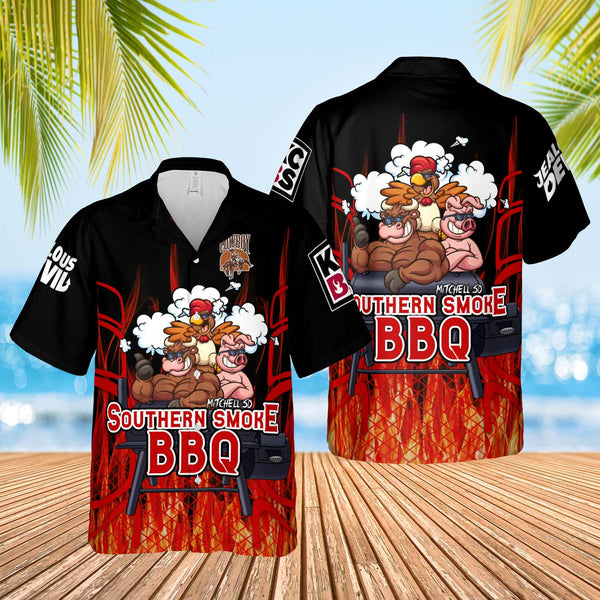 Maxcorners Southern Smoke BBQ Personalized Chef Shirt 3D All Over Printing