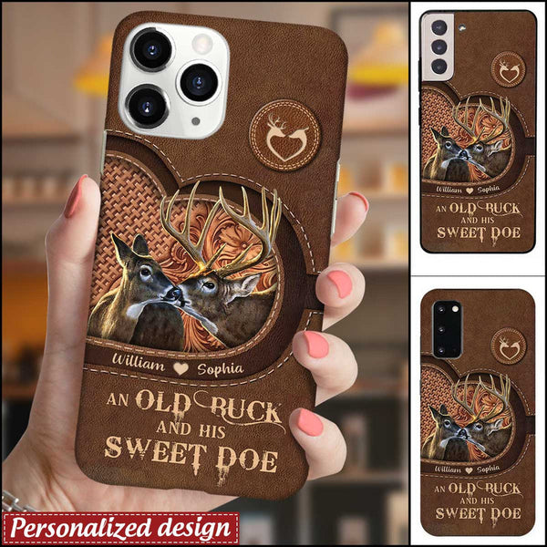 Maxcorners An Old Buck And His Doe Deer Couple Personalized Name Phone Case