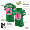 Maxcorners Custom Grass Green Pink-White Mesh Authentic Football Jersey LM2605