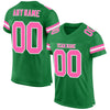 Maxcorners Custom Grass Green Pink-White Mesh Authentic Football Jersey LM2605