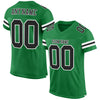 Maxcorners Custom Grass Green Black-White Mesh Authentic Football Jersey LM2605