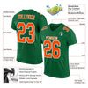 Maxcorners Custom Kelly Green Orange-White Mesh Authentic Football Jersey LM2605