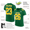 Maxcorners Custom Kelly Green Gold-White Mesh Authentic Football Jersey LM2605
